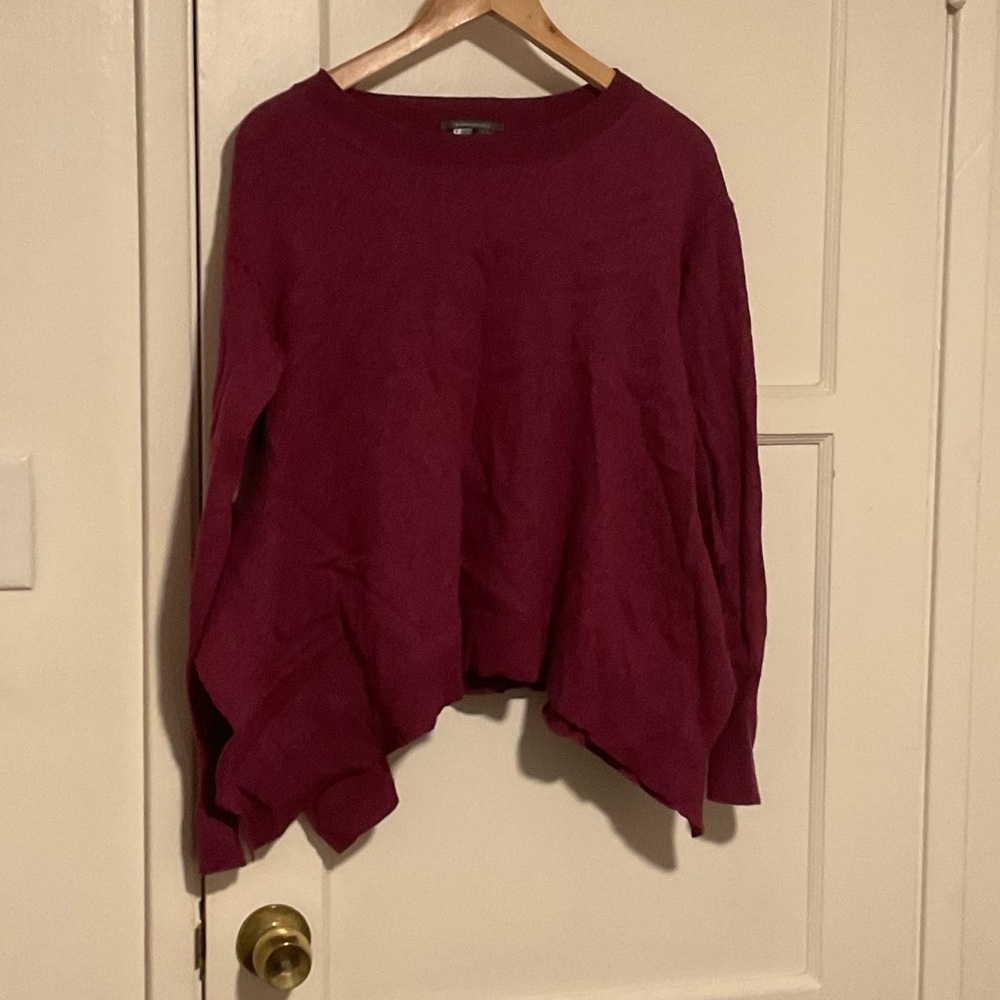 Anthropologie plum waterfall sides pullover